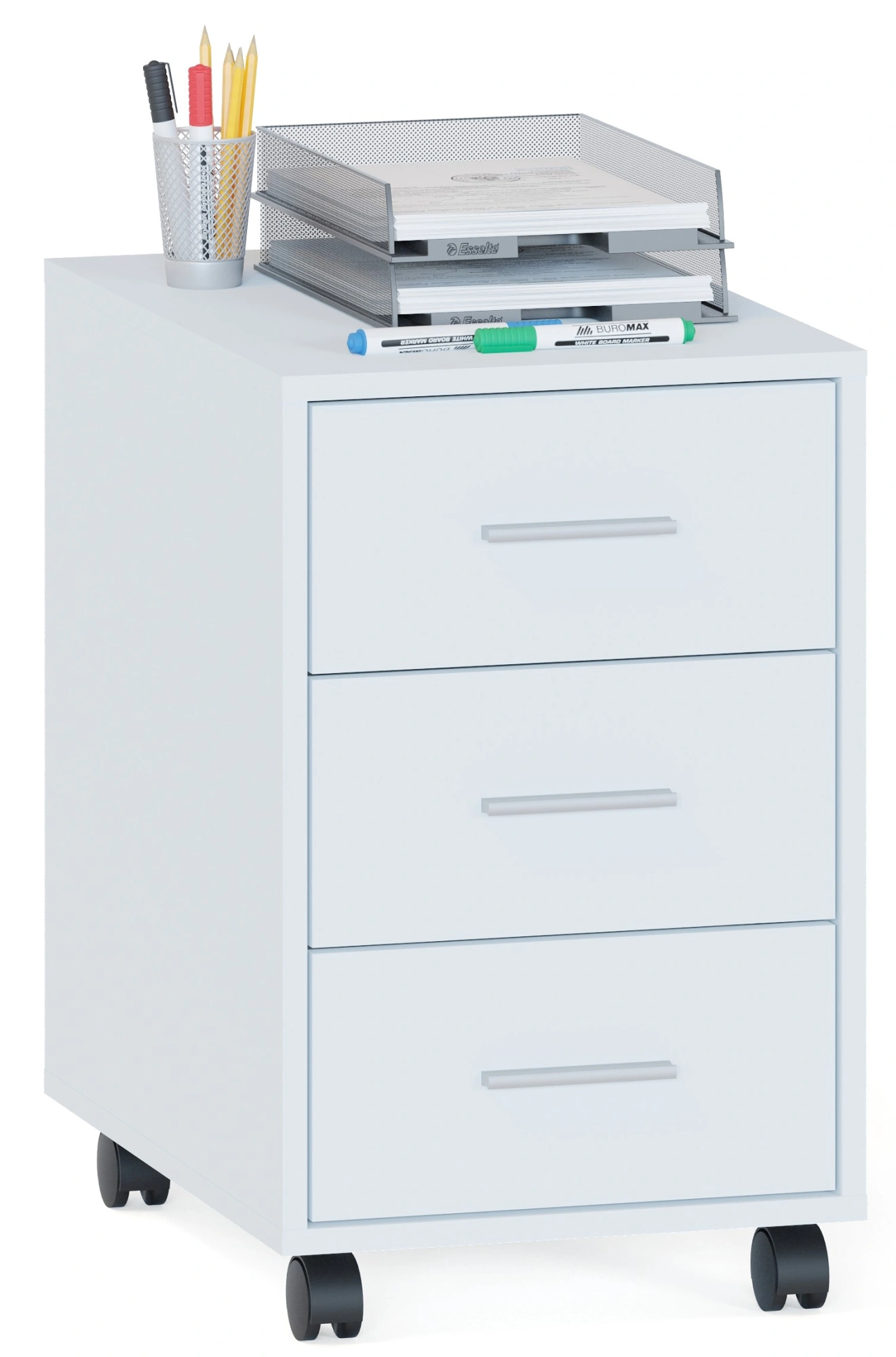 Тумба Сокол КТ-350 подкатная под оргтехнику 387x560x634мм белый (00-00016336)