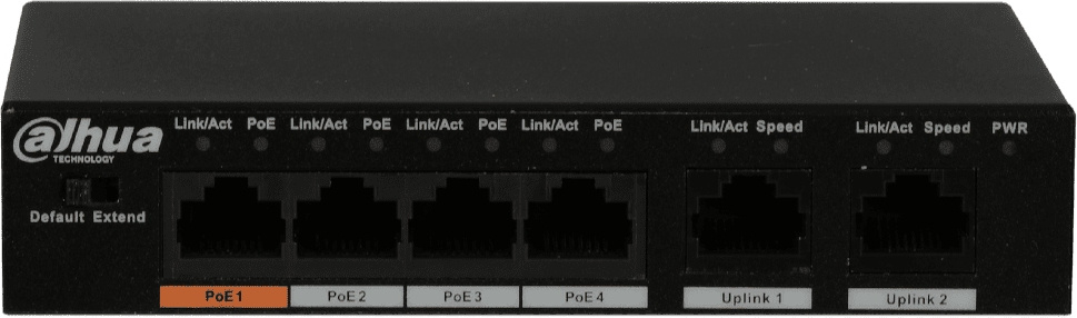 Коммутатор Dahua DH-PFS3006-4ET-60 4x100Мбит/с 4PoE неуправляемый