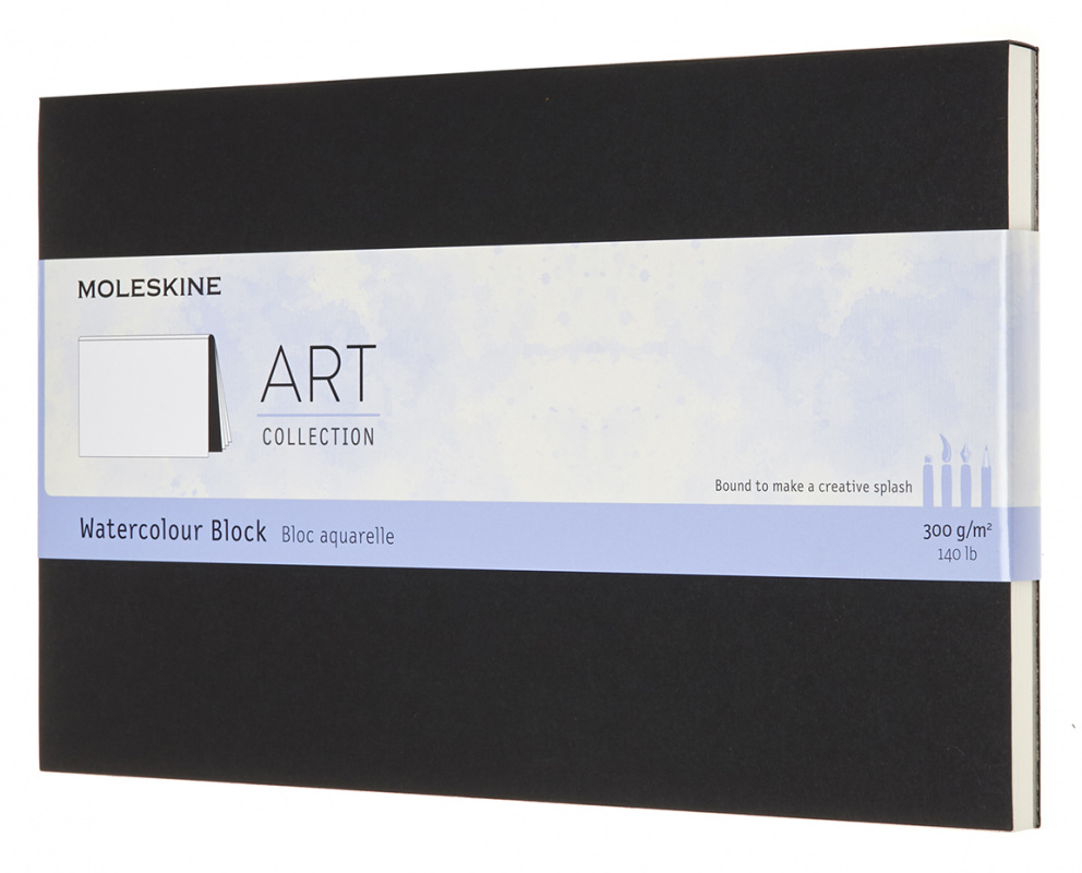 Блокнот для акварели Moleskine ART WATERCOLOR ARTWBL3 Large 130х210мм 20стр. мягкая обложка черный