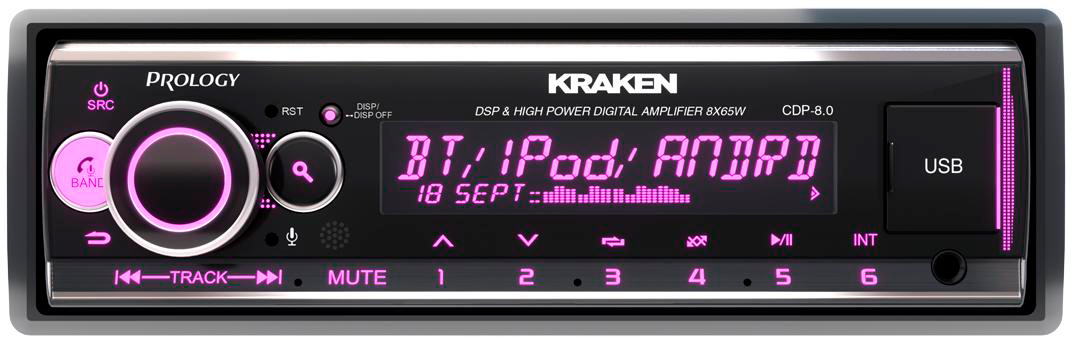 Автомагнитола Prology CDP-8.0 KRAKEN 1DIN 8x65Вт v4.2 1 RDS (PRCDP8.0KRAKEN)