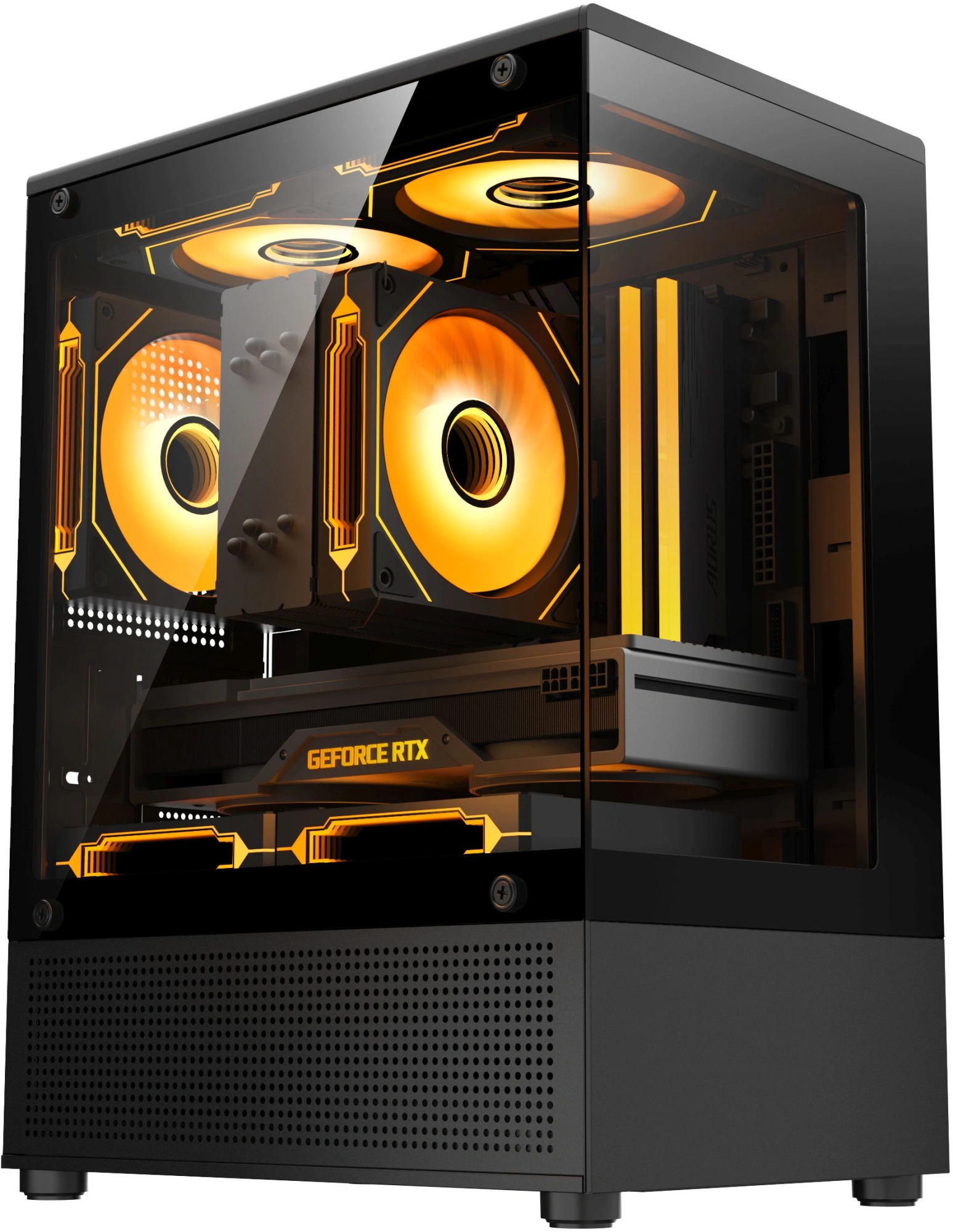 Корпус Accord ACC-UE2B TG Office Pro черный без БП mATX 1xUSB3.0 audio bott PSU