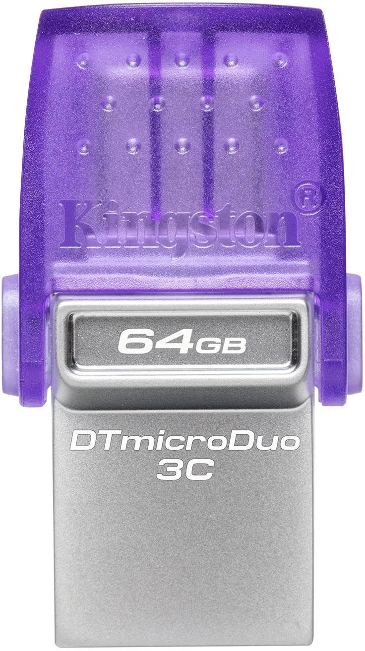 Флеш Диск Kingston 64GB DataTraveler microDuo 3C DTDUO3CG3/64GB USB3.0 фиолетовый