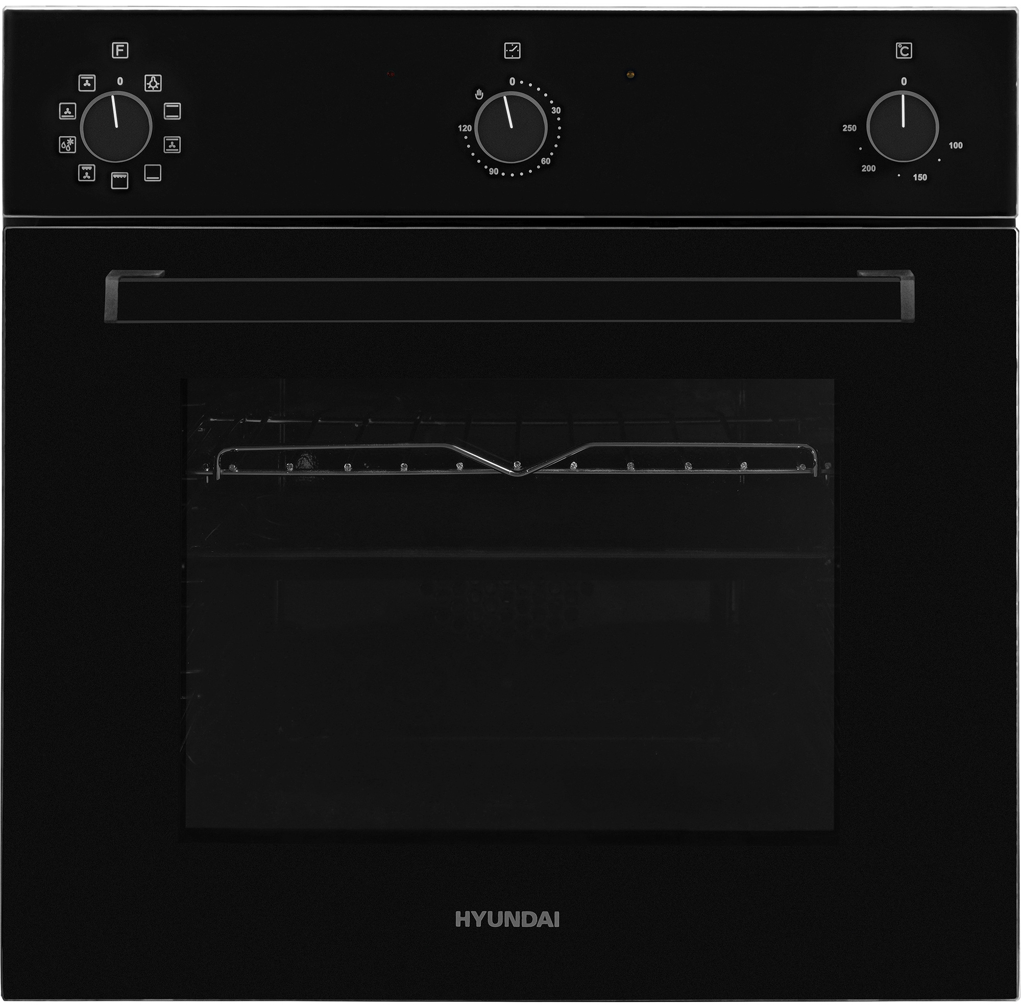 Духовой шкаф Электрический Hyundai 6009.03 BG черное стекло