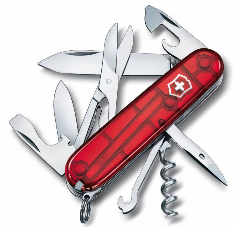 Нож перочинный Victorinox Climber (1.3703.T) 91мм 14функц. красный полупрозрачный карт.коробка