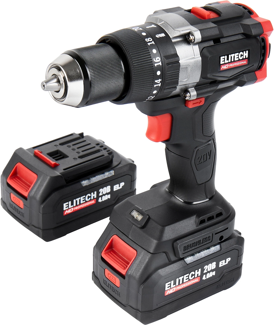 Дрель-шуруповерт Elitech CD 20BL2 (E2201.042.02) 80Вт аккум. патрон:быстрозажимной (кейс в комплекте) (205728)