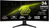 Монитор MSI 34" Mag 346CQ черный VA LED 21:9 HDMI матовая 300cd 178гр/178гр 3440x1440 180Hz DP UW 6.3кг