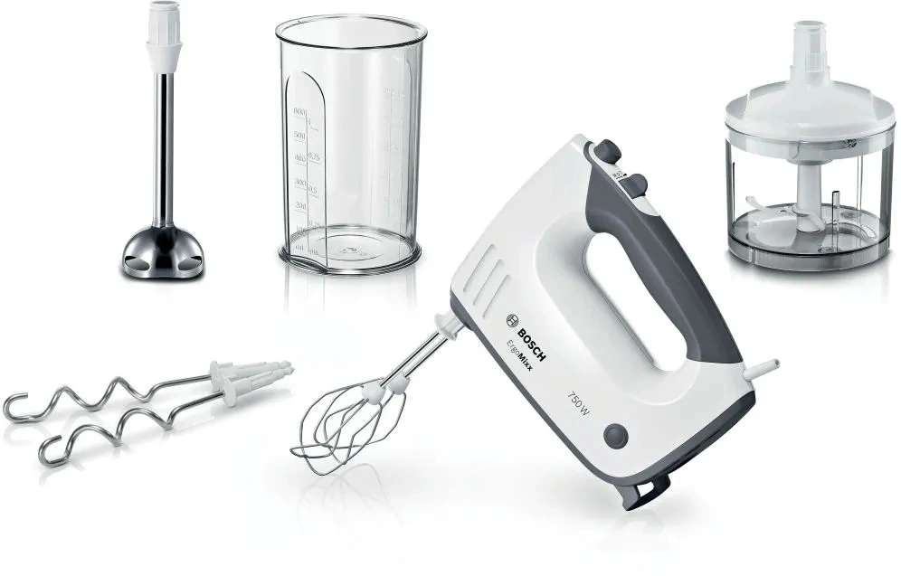 Миксер ручной Bosch MFQ37480 750Вт белый/серый