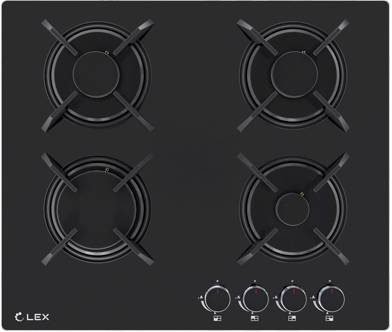 Газовая варочная поверхность Lex GVG 643 BBL черный