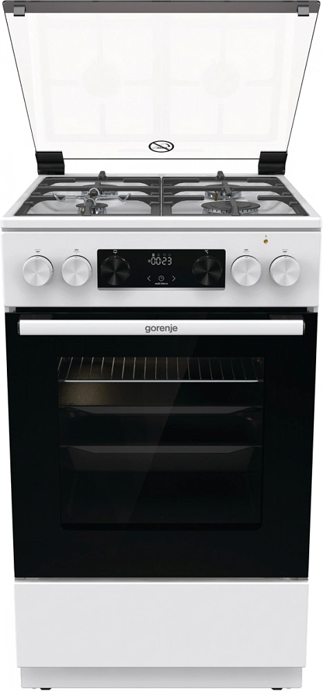Плита Комбинированная Gorenje GK5C40WF белый (стеклянная крышка) реш.чугун
