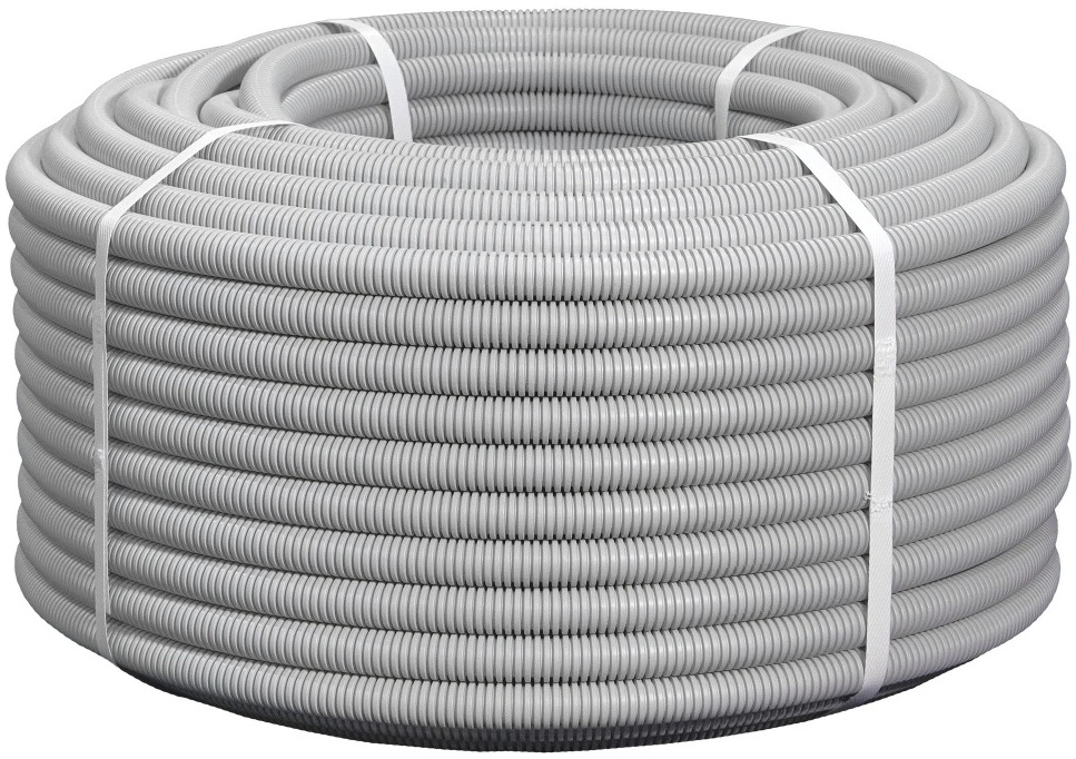 Труба гофр. гибкая ПВХ NTSS NTSS-TGS16 внеш.D=16мм 100м сер.