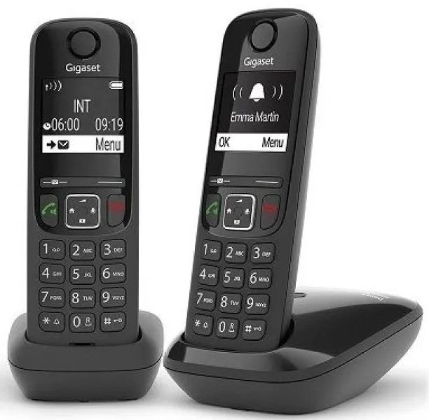 Р/Телефон Dect Gigaset AS690 DUO черный (труб. в компл.:2шт) АОН