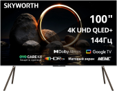 Телевизор QLED Skyworth 100" 100Q79H MaxScreen TV Frameless черный/коричневый 4K Ultra HD 144Hz MEMC DVB-T DVB-T2 DVB-C DVB-S DVB-S2 USB WiFi Smart TV