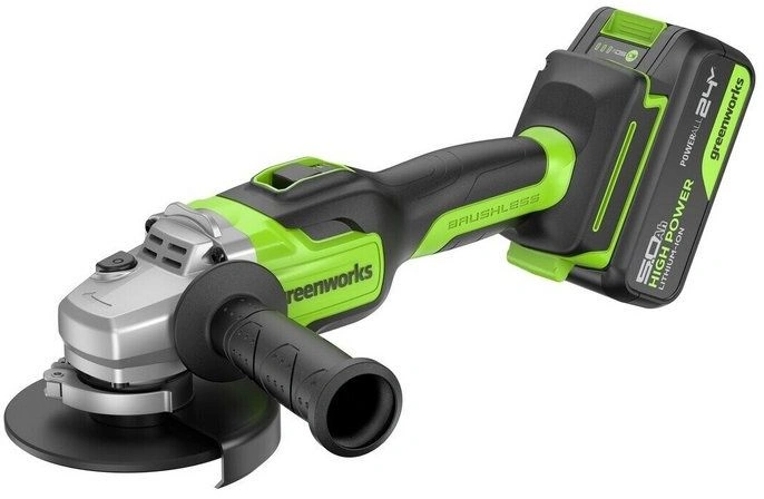 Углошлифовальная машина Greenworks GD24AG 10500об/мин рез.шпин.:M14 d=125мм (3200207CUG)