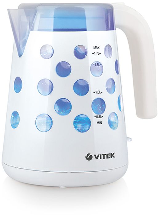 Чайник электрический Vitek VT-7048-01 1.7л. 2200Вт белый корпус: пластик