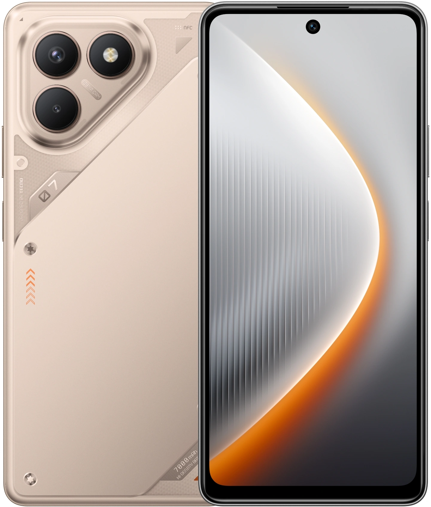 Смартфон Tecno Pova 7 Neo 256Gb 8Gb титановый моноблок 3G 4G 2Sim 6.8" 1080x2460 Android 14 108Mpix 802.11 a/b/g/n/ac NFC GPS GSM900/1800 Protect FM
