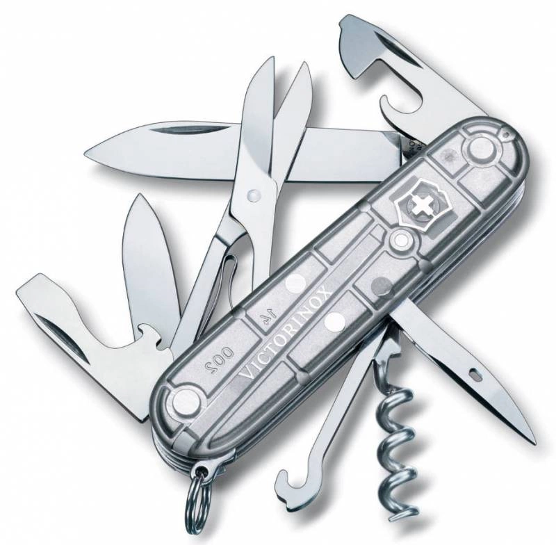 Нож перочинный Victorinox Climber (1.3703.T7) 91мм 14функц. серебристый полупрозрачный карт.коробка