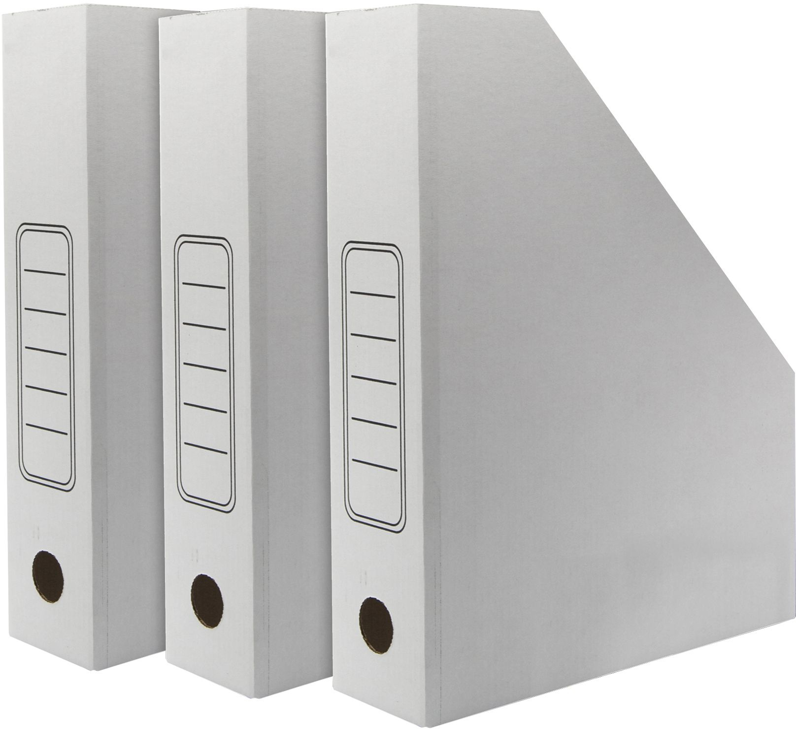 Лоток вертикальный Silwerhof микрогофрокартон корешок 75мм A4 белый (упак.:3шт)