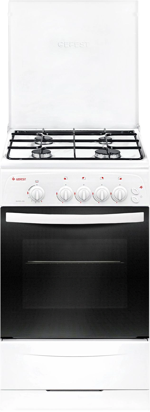 Плита Газовая Gefest ПГ 3200-06 К33 белый (металлическая крышка) реш.сталь