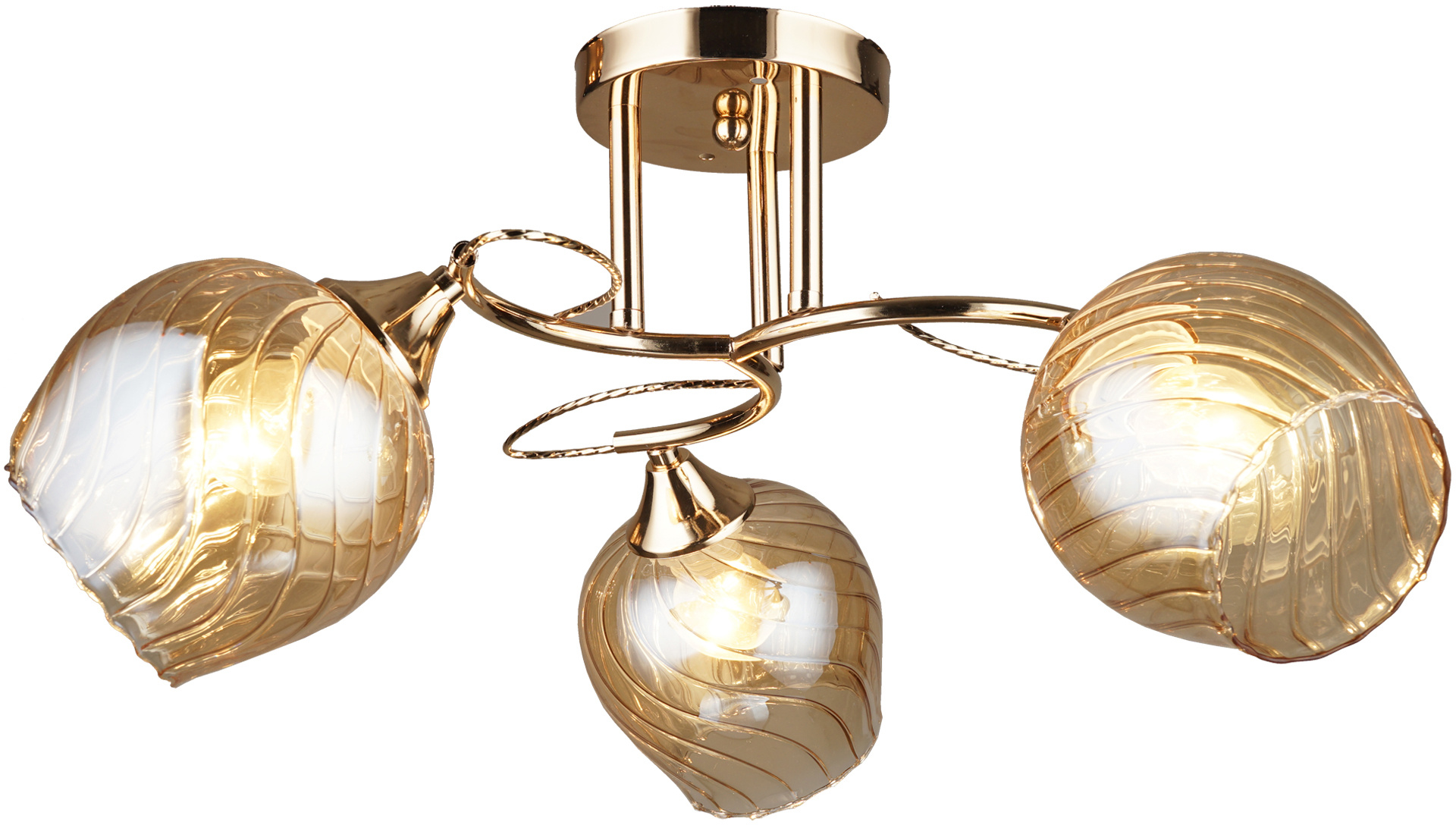 Люстра Hiper H221-3 потолоч. янтарный/золотистый