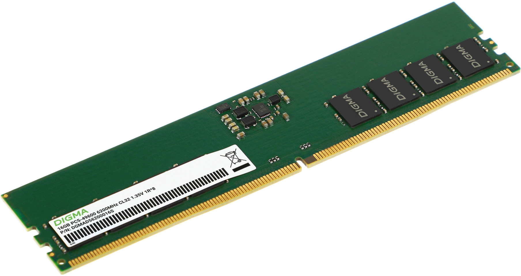 Память DDR5 16GB 6200MHz Digma DGMAD56200016S RTL PC5-49600 CL32 DIMM 288-pin 1.35В single rank Ret