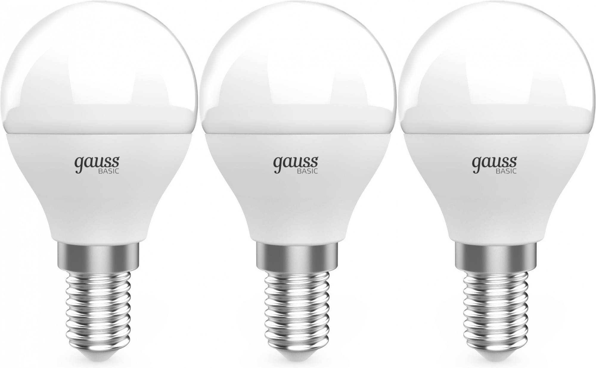 Лампа светодиодная Gauss Basic 10531252T 5.5Вт цок.:E14 шар 220B св.свеч.бел.нейт. (упак.:3шт)