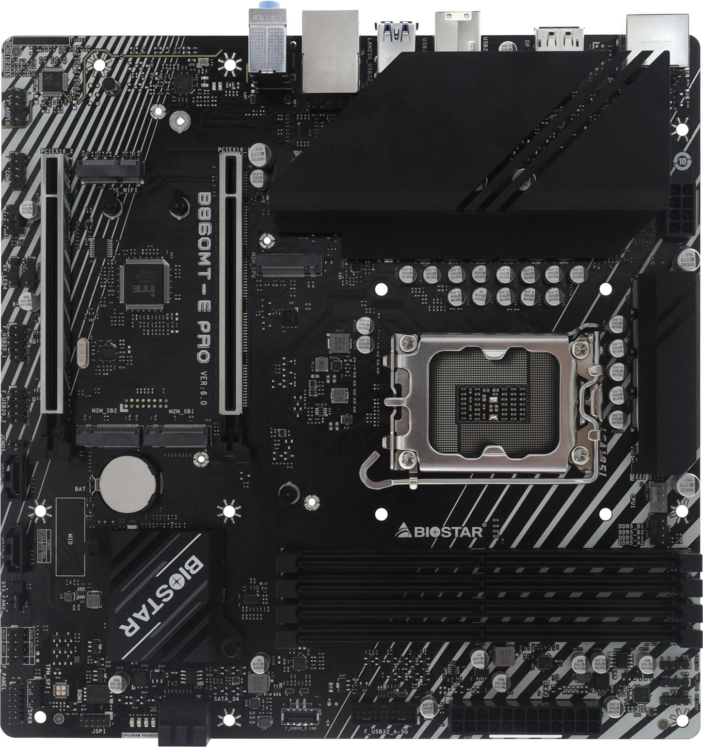 Материнская плата Biostar B860MT-E PRO Soc-1851 Intel B860 4xDDR5 mATX AC`97 8ch(7.1) 2.5Gg RAID+HDMI+DP