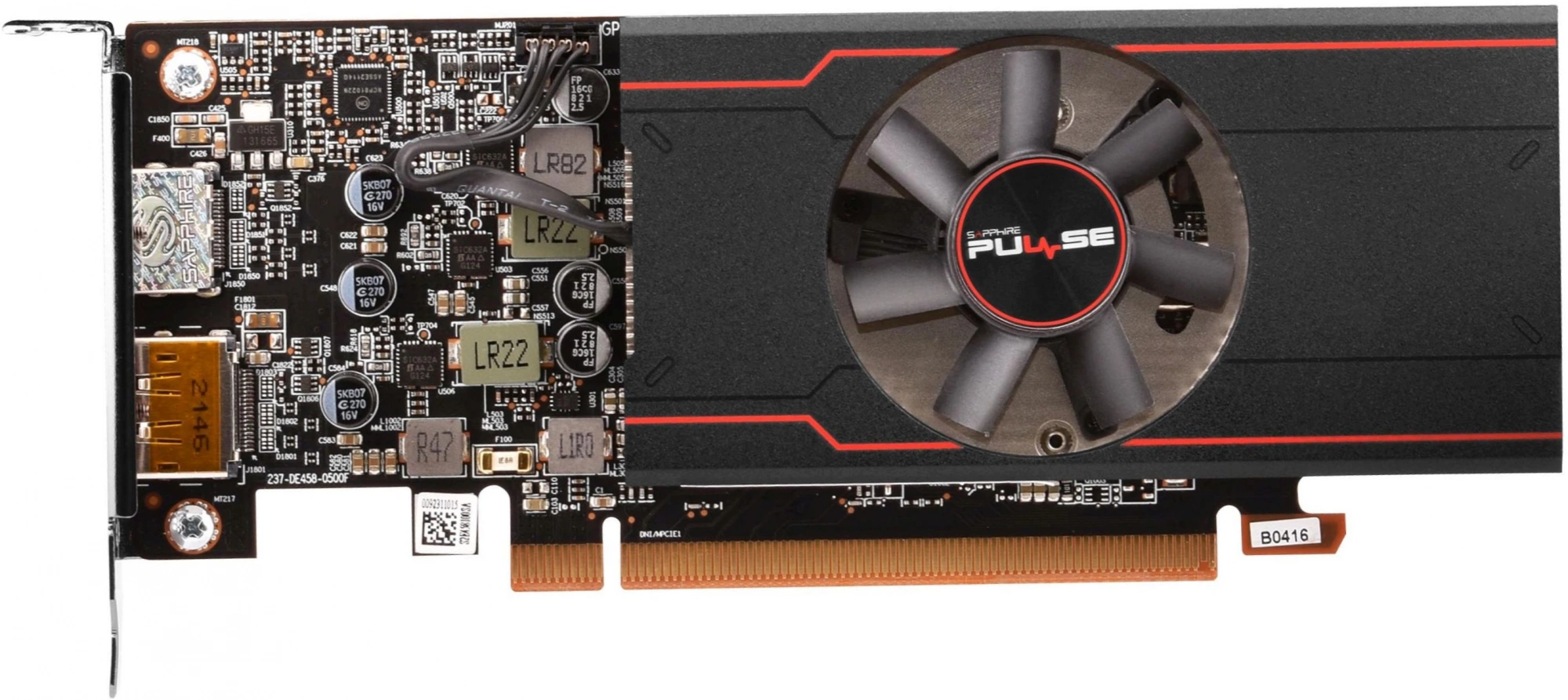 Видеокарта Sapphire PCI-E 4.0 11315-01-20G RX 6400 GAMING AMD Radeon RX 6400 4Gb 64bit GDDR6 2039/16000 HDMIx1 DPx1 HDCP Ret