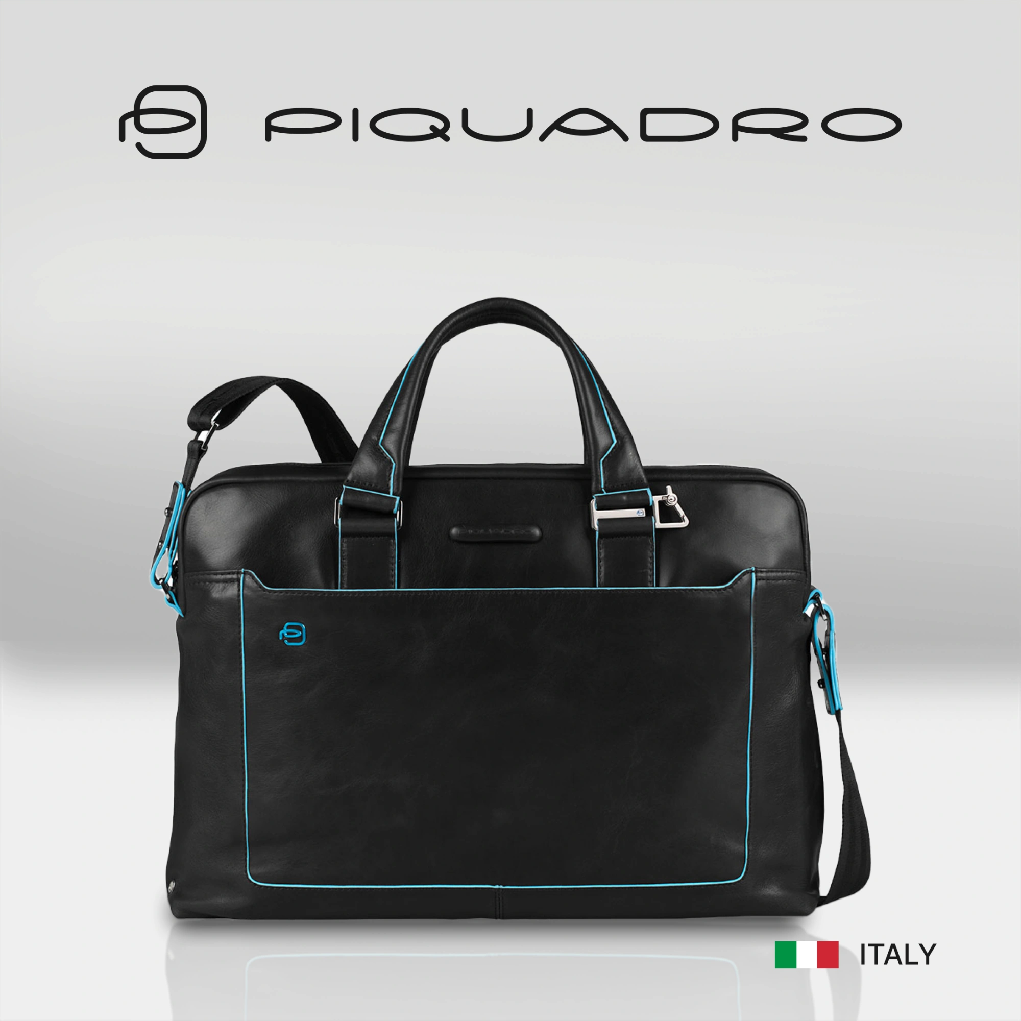 Деловая сумка Piquadro Blue Square CA3335B2/N с отделением для ноутбука 15" черная натур.кожа