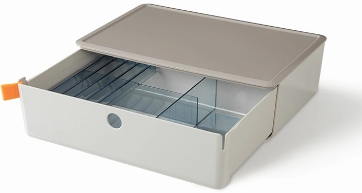 Короб для хранения Deli XDM31grey 1 выдвижной ящик 250x220x125мм серый пластик