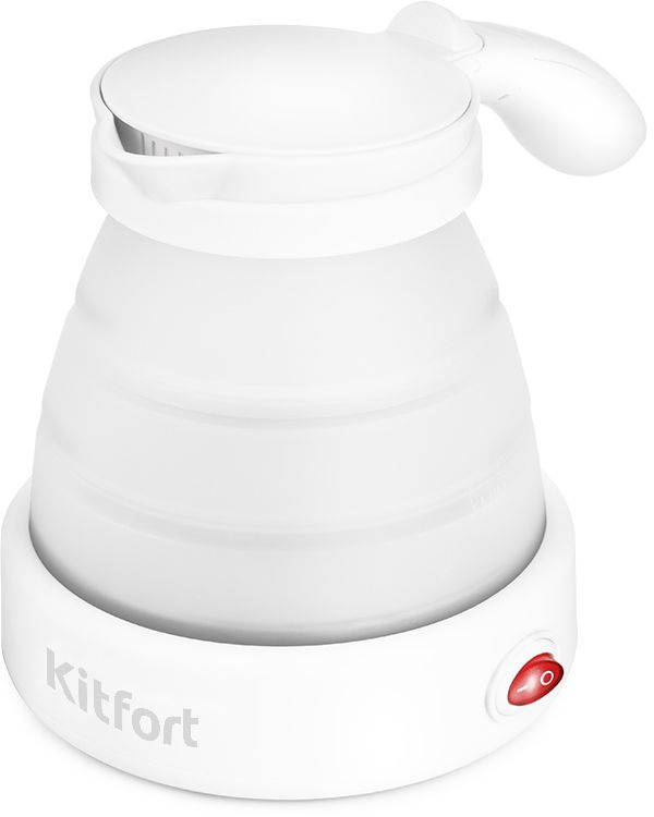 Чайник электрический Kitfort КТ-667-1 0.6л. 1150Вт белый корпус: силикон/пластик