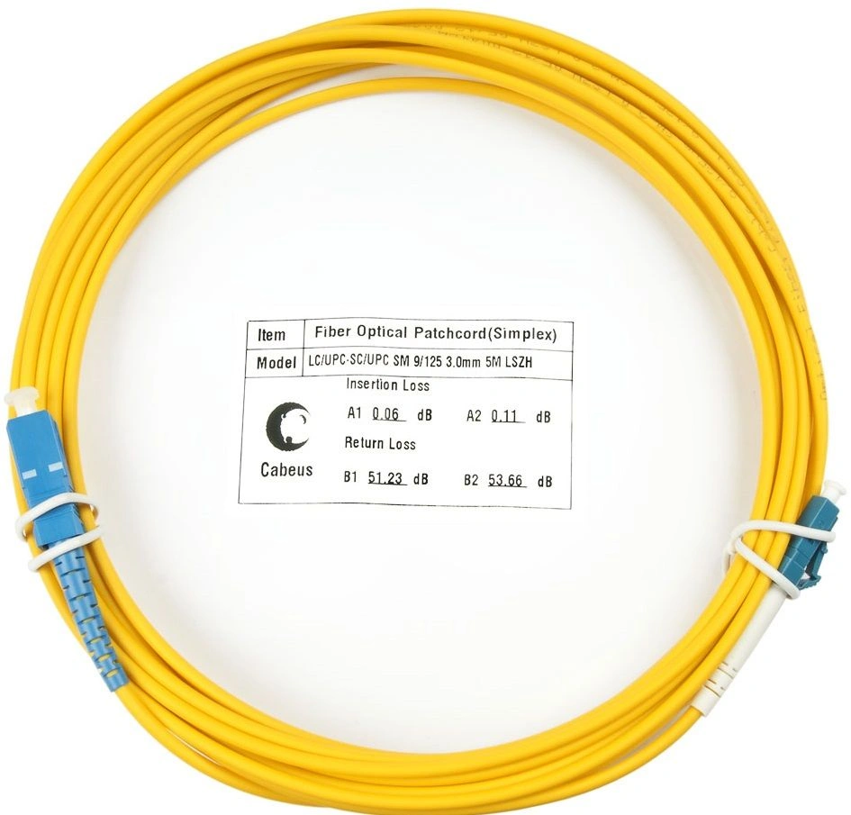 Патч-корд Cabeus FOP(S)-9-LC-SC-15M 1x9/125 OS2 LC-SC 15м LSZH желтый