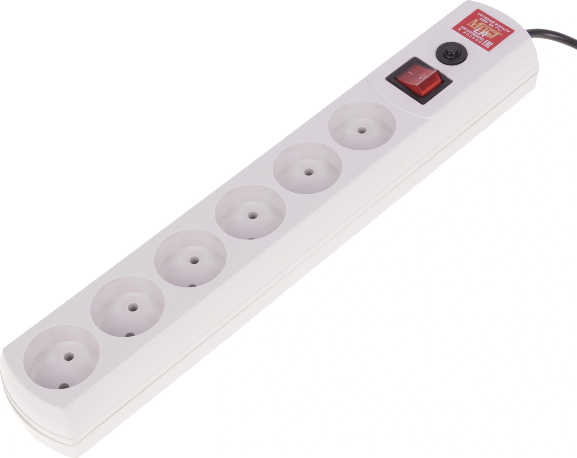 Сетевой фильтр Most LR 1.7м (6 розеток) белый (пакет ПЭ)
