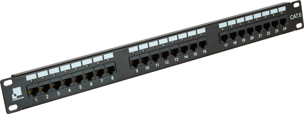 Патч-панель Lanmaster LAN-PPI24U6 19" 1U 24xRJ45 кат.6 UTP