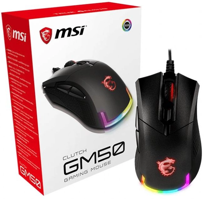 Мышь MSI Clutch GM50 черный оптическая 7200dpi USB 6but (S12-0401770-PA3)
