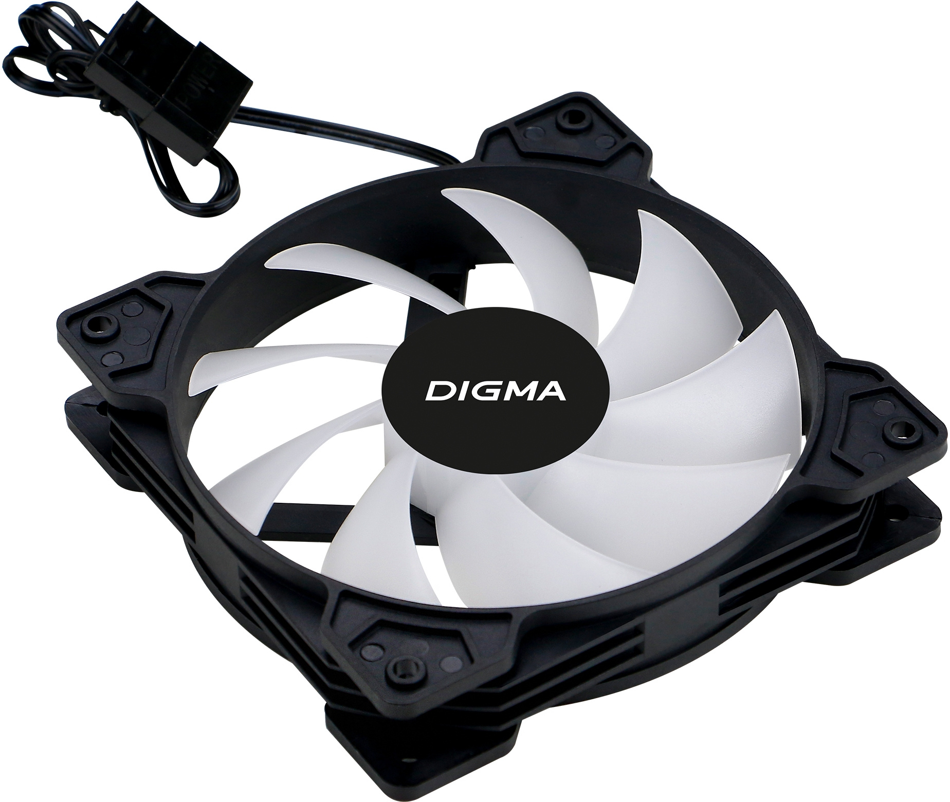 Вентилятор для корпуса Digma DFAN-FRGB1 RGB 120х120x25 черный 3-pin 4-pin (Molex) 23дБ Ret