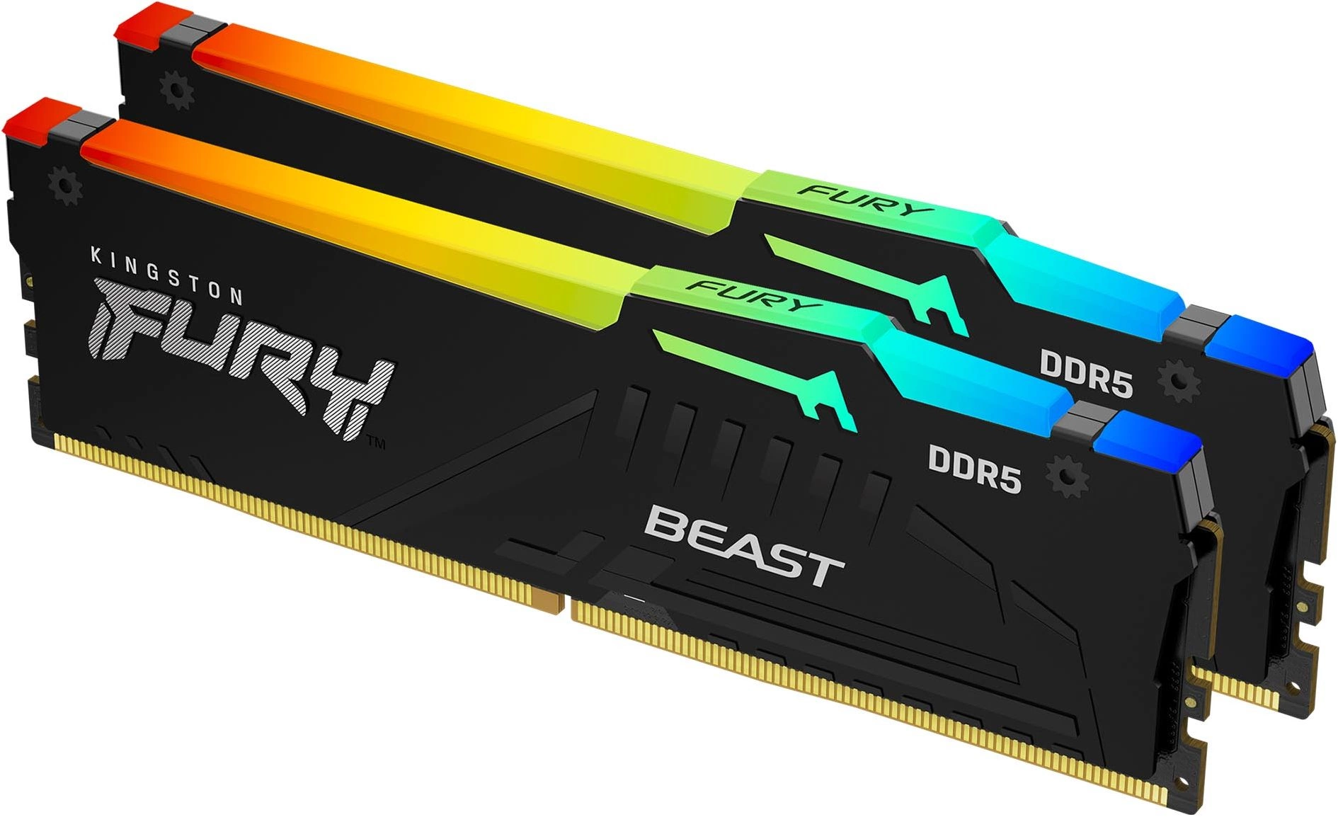 Память DDR5 2x16GB 5200MHz Kingston KF552C40BBAK2-32 Fury Beast RGB RTL Gaming PC5-41600 CL40 DIMM 288-pin 1.25В single rank с радиатором Ret