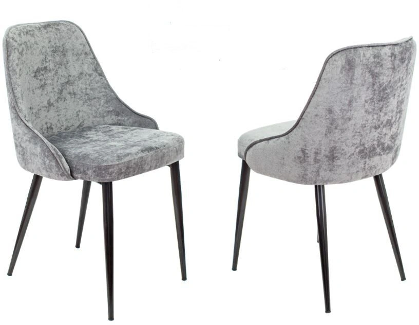 Стул для дома Бюрократ CH-K3_2 комплект 2шт серый Light 19 металл черный на ножках (CH-K3_1/LT19_2)