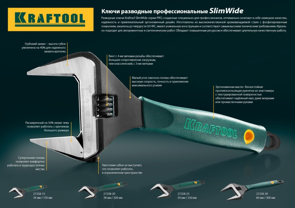 Ключ разв. Kraftool 27258-30