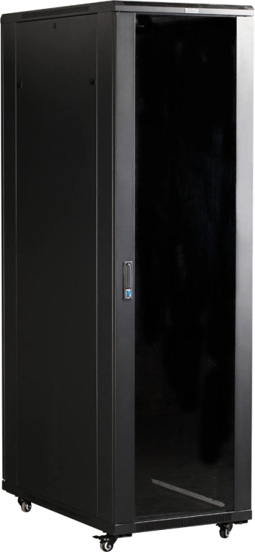 Шкаф серверный Lanmaster (TWT-CBB-47U-6X10-G1) напольный 47U 600x1000мм пер.дв.стекл 2 бок.пан. металл 800кг черный 926мм 2277мм IP20 металл