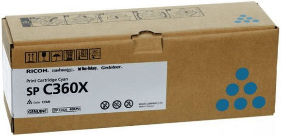 Картридж лазерный Ricoh SP C360X 408251 голубой (9000стр.) для Ricoh SP C361SFNw без чипа