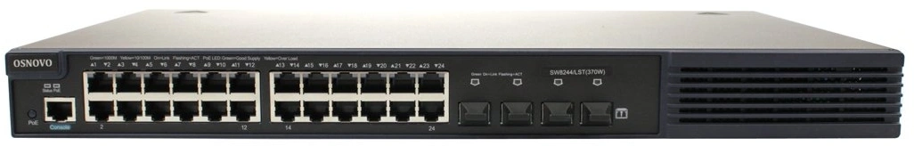 Коммутатор Osnovo SW-8244/LST(370W) (L2+) 28x1Гбит/с 4SFP 24PoE 370W управляемый Коммутатор Osnovo SW-8244/LST(370W) (L2+) 28x1Гбит/с 4SFP 24PoE 370W управляемый