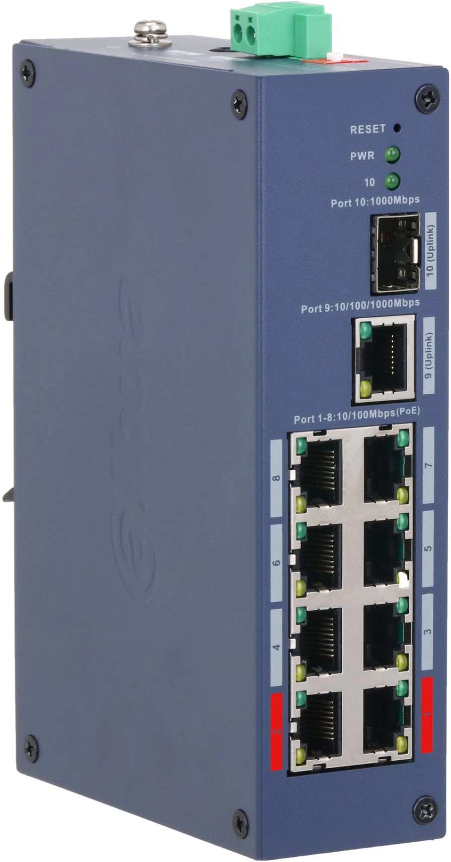 Коммутатор Dahua DH-CHS4110-8ET-110 (L2) 8x100Мбит/с 1x1Гбит/с 1xКомбо(1000BASE-T/SFP) 1SFP 8PoE управляемый