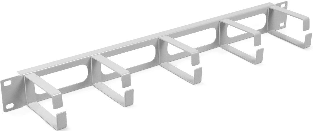 Кабельный органайзер горизонтальный Cabeus JB08-1U-GY кольца 1U шир.:19" глуб.:100мм