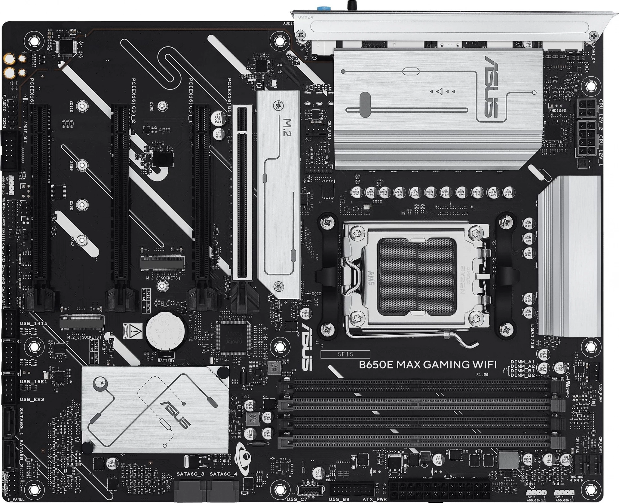 Материнская плата Asus B650E MAX GAMING WIFI Socket AM5 AMD B650 4xDDR5 ATX AC`97 8ch(7.1) 2.5Gg RAID+HDMI+DP