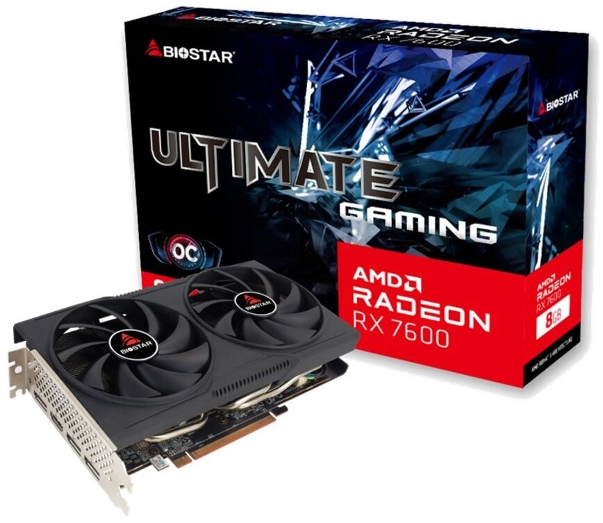 Видеокарта Biostar PCI-E 4.0 VA76S6RM81 AMD Radeon RX 7600 8Gb 128bit GDDR6 2318/18000 HDMIx1 DPx3 HDCP Ret