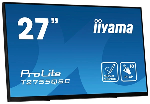 Монитор Iiyama 27" ProLite T2755QSC-B1 черный IPS LED 16:9 HDMI M/M глянцевая 400cd 178гр/178гр 2560x1440 75Hz DP WQ USB Touch 5.8кг
