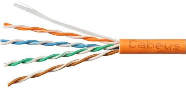 Кабель информационный Cabeus UTP-4P-CAT.5E-SOLID-LSZH-100 кат.5E U/UTP 4 пары LSZH внутренний 100м оранжевый