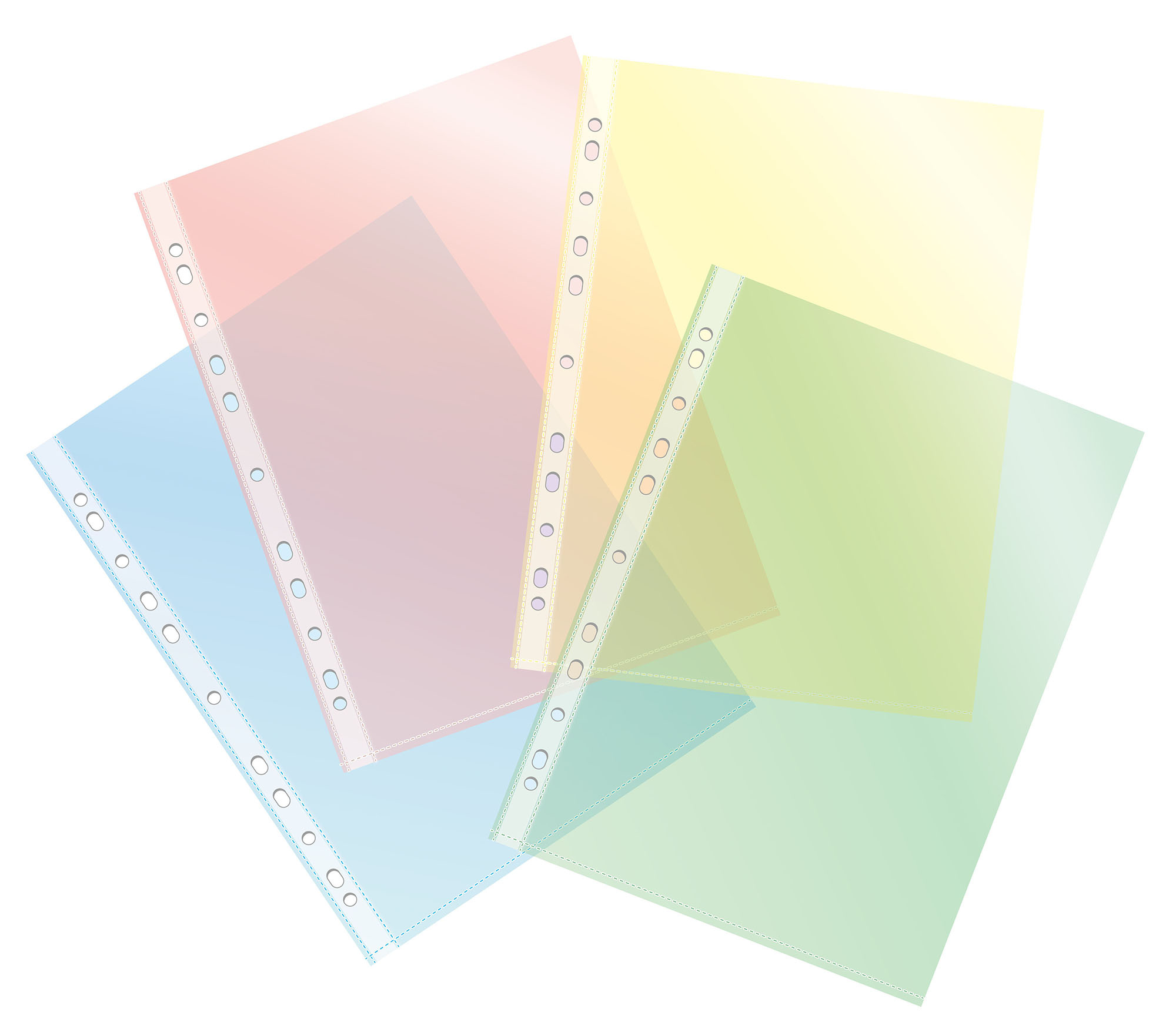 Папка-вкладыш Бюрократ Премиум -013COLOR ассорти глянцевые A4+ 30мкм (упак.:50шт)