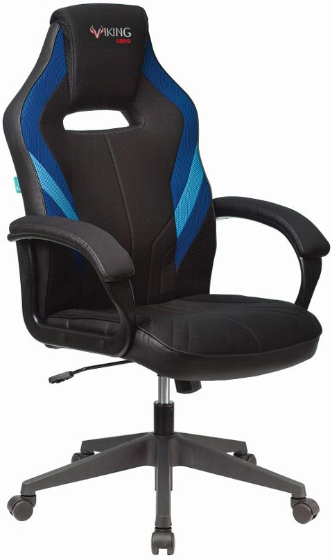 Кресло игровое Zombie VIKING 3 AERO черный/синий ткань/эко.кожа крестов. пластик