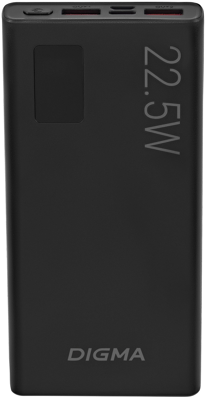 Мобильный аккумулятор Digma DGPF10A 10000mAh QC3.0/PD3.0 22.5W 3A 2xUSB-A/USB-C черный (DGPF10A22PBK)